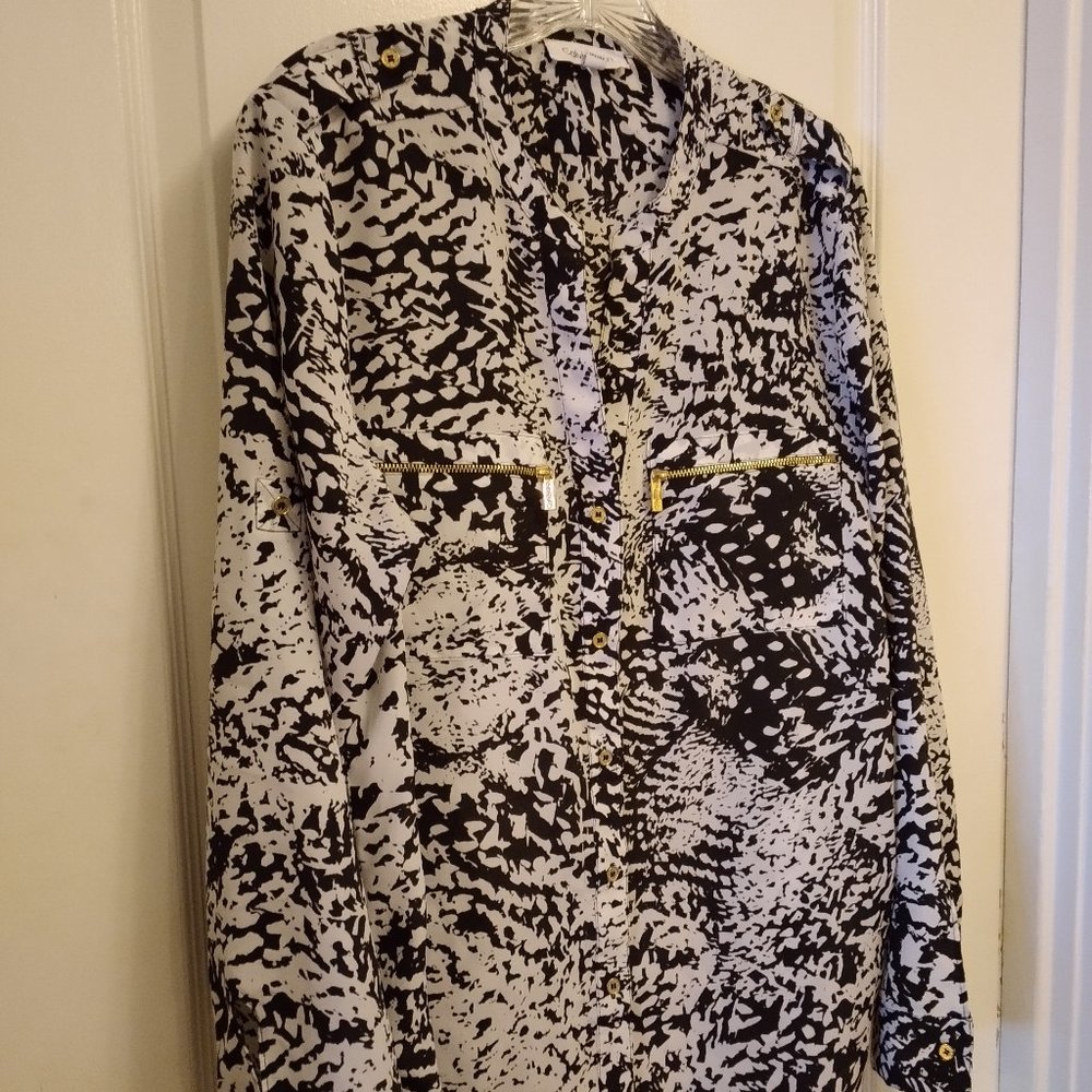 Calvin Klein blouse with zippers